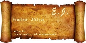 Endler Júlia névjegykártya